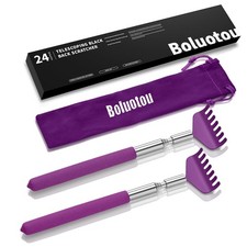 2 Pack Portable Extendable Back Scratcher Stainless Steel Telescoping Purple