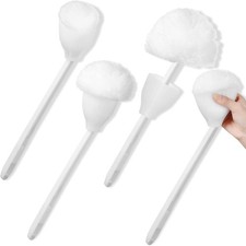 4 Pack Toilet Bowl Mop Toilet Bowl Brush White Soft Swab Bathroom Brush with