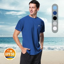 Mens Quick Dry Short Sleeve Shirt UPF 50 Sun Protection Fishing Running Sports