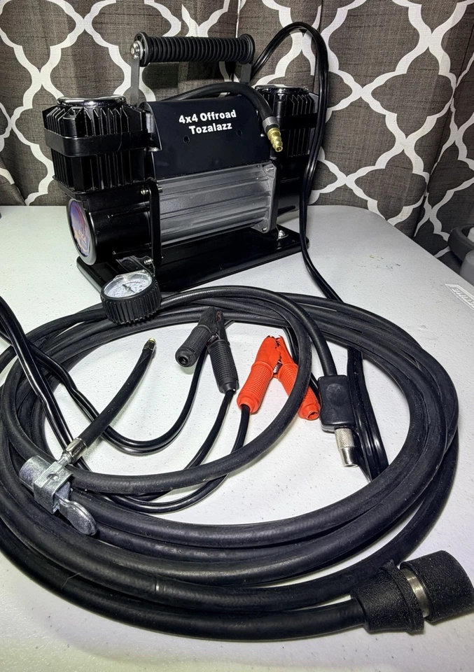 Compresor de aire alta potencia Tozalazz 12V 11,7 CFM. Doble cilindro. Caja/o neumáticos 4x4 Foto 4 de 4