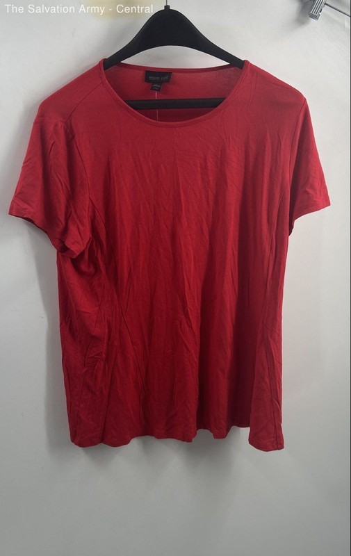 J. Jill Womens Red Short Sleeve Round Neck Classic Pullover T-Shirt Size PL