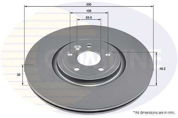 Brake Disc Front Internally Vented Fits Jaguar F-Pace I-Pace Land Rover COMLINE