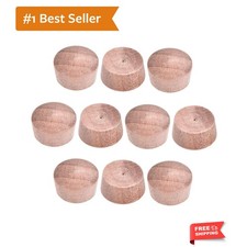 Wood Button Top Plugs 9/16 Inch Wood Color Hardwood Furniture Plugs 9/25 Inch...