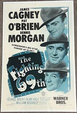 The Fighting 69th US 1 Sheet Original LINEN BACKED Film Poster 1948 RI