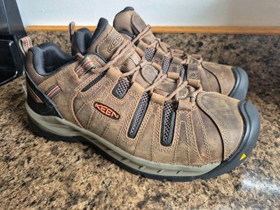NWOT KEEN Flint II Low Size 13D Brown Steel Toe Men's Work Hiking Shoe MSRP $155