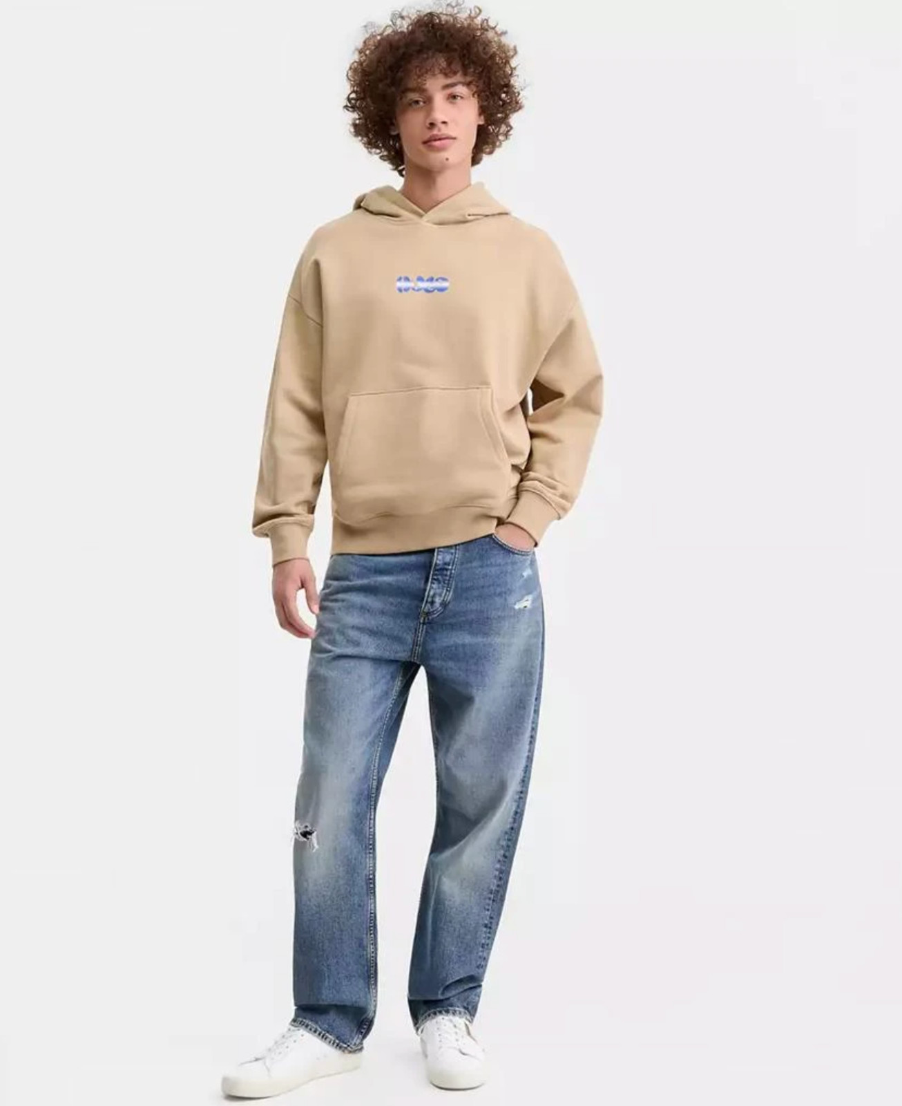 Hugo Boss Men Beige Nifty French Terry Hoodie Size M NWT 12790₽