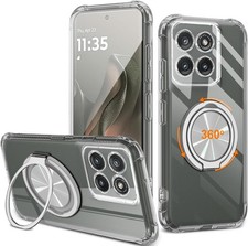 for Motorola Moto Edge 2025 Phone Case, 360  Rotatable Ring Holder Kickstand/St