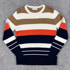 Elodie Sweater Womens Small Multicolor Striped Crewneck Pullover Colorblock Knit