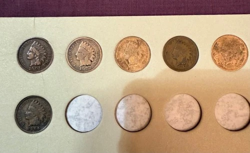 Antique Indian Head Penny coin collection in book FREE SHIPPING