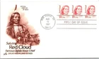 AMERICAN INDIAN OGALA SIOUX LEADER RED CLOUD 1987 ARTCRAFT  CACHET FDC UNADDR