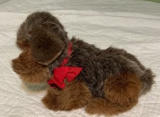 Steiff Junior Lumpi Plush Dog 2885/28 Puppy, Soft with Red Bow, 14" x 10"