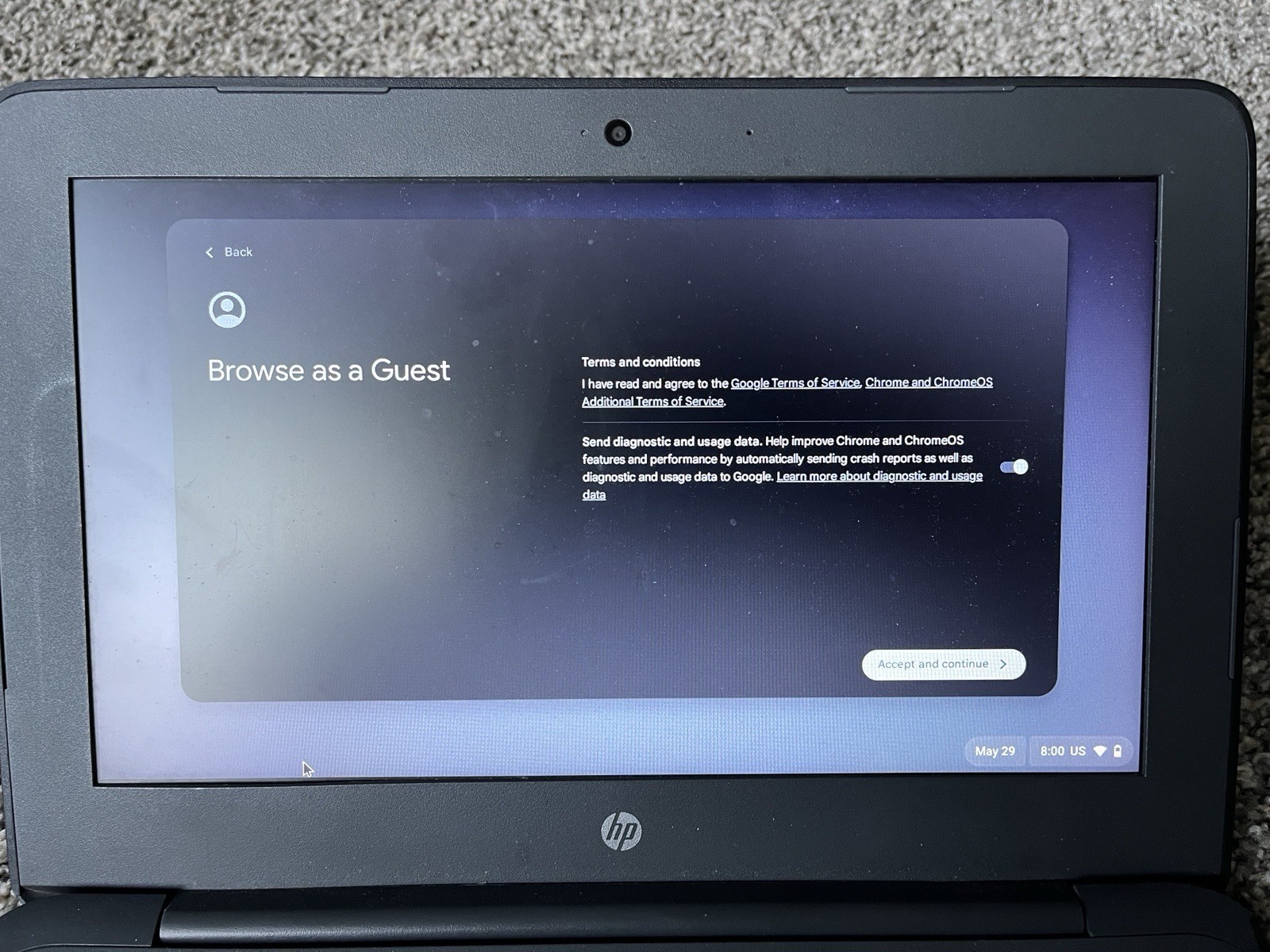 HP Chromebook 11 G6 EE (16GB SSD, Intel Core N3350, 1.10 GHz, 4GB RAM) Laptop -