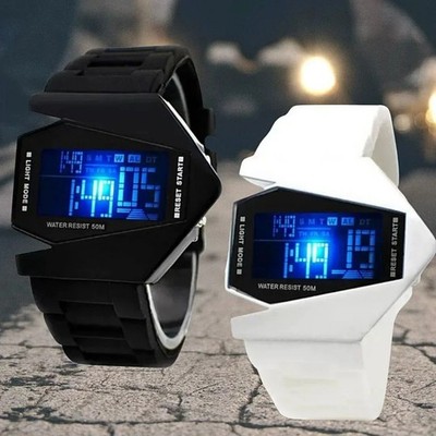 Men Woman Digital Watch Sports Alarm Watch Multifunctional Fighter Jet Airplane