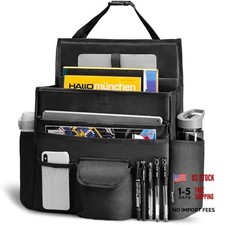 Car Front Seat Organizer, Back Seat Storage with Adjustable Straps Truck Black