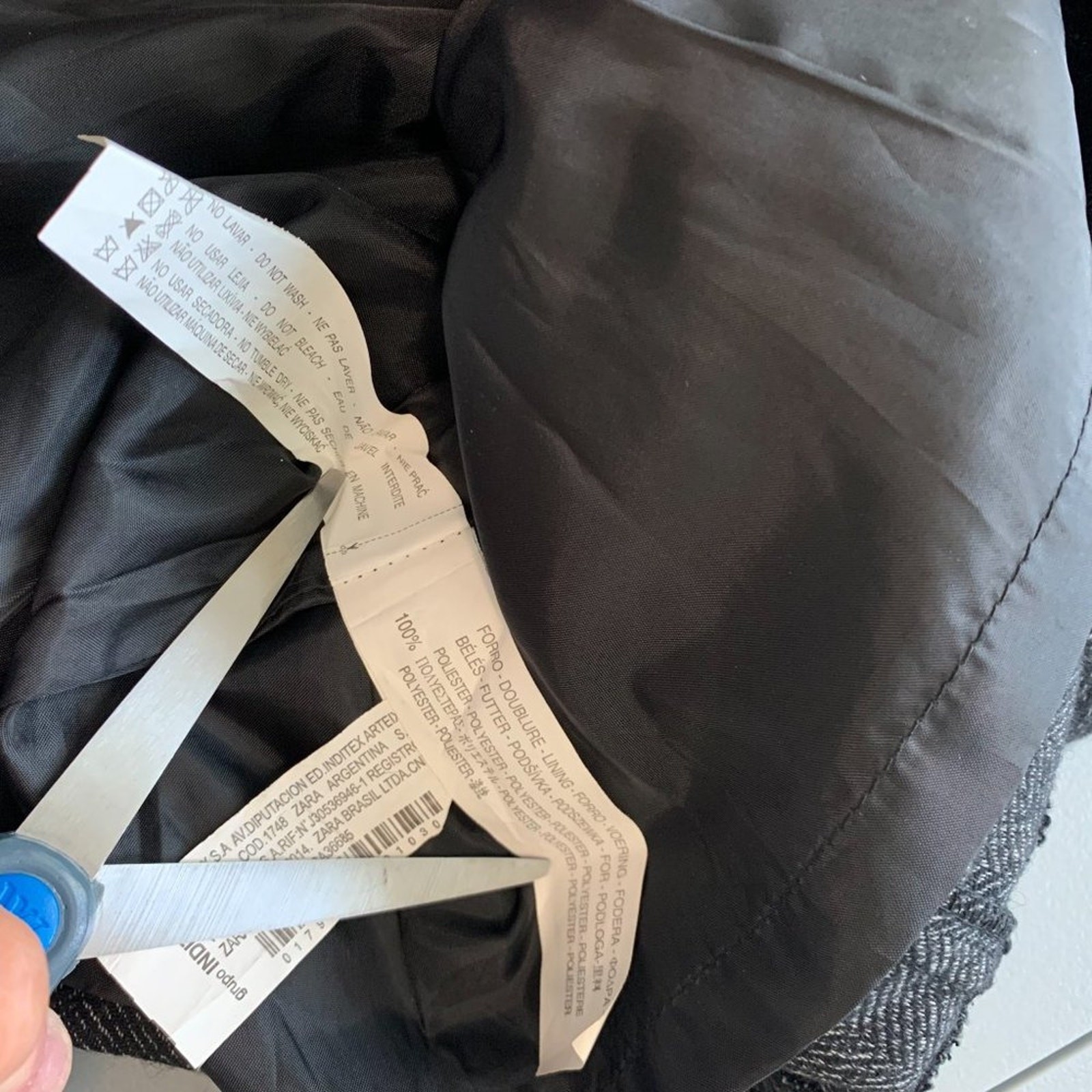 Zara Basic Herringbone Wool Blend Button Front Po… - image 11