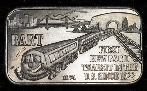 1974 BART US rapid transit DEATH VALLEY MINT #200 1oz 999 FINE Silver bar C6865