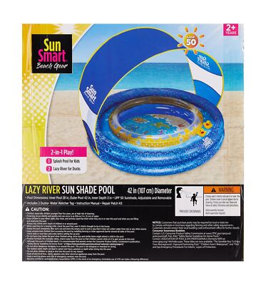 SunSmart Lazy River Kiddie Pool Inflatable Kids Pool with Toy