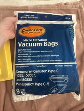 9 Envirocare Kenmore Canister Type C Vacuum Bag 5055 50557 50558 NEW Sealed Bag
