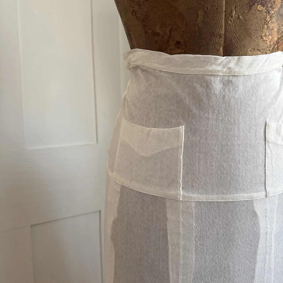 Vestido de red de algodón blanco vintage de los años 30 falda bolsillos para la cadera ropa deportiva ajuste náutico Foto 2 de 4