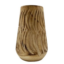 Holz Vase ca. 30 cm modern rustikal minimalistisch Tischdeko Schrankdeko  