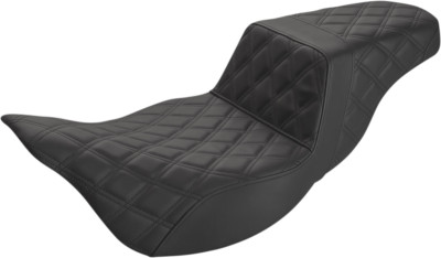 SADDLEMEN Step-Up Seat - Extended Reach - Full Lattice Stitch - Black - FL