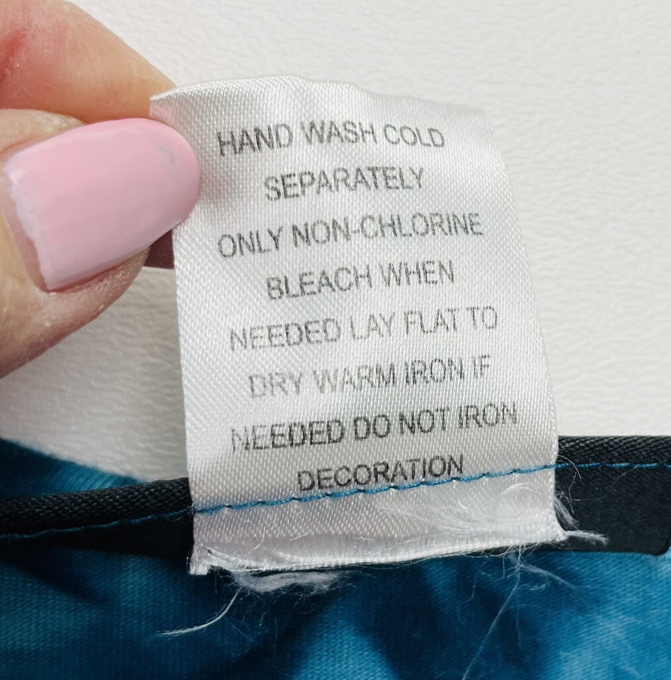 The Pyramid Collection Top Womens S Boho Blue Tie Dye Lace 3/4 Sleeve