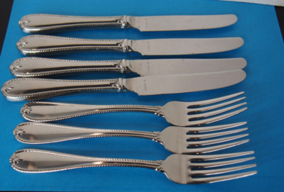 Lenox 18/10 Stainless Flatware pattern Dinner Fork & Knife lot of 7