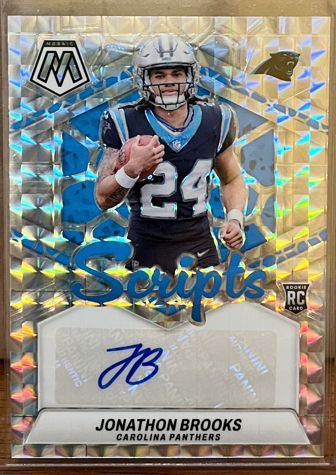 2024 Panini Mosaic - Rookie Scripts Jonathon Brooks Auto Carolina Panthers