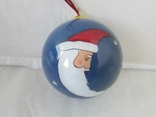 Inside Art Christmas House Santa Moon Glass Ornament Santa Man on the Moon 