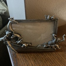 Heavy Pewter Noah's Ark Picture Frame for 3"X5" Photo