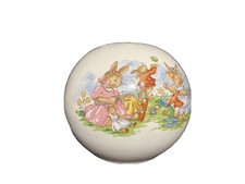 Bunnykins Royal Doulton Money Ball Sewing Scene and Horn Tooting Bunny 3  H