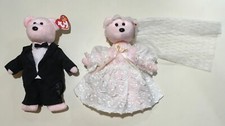 Bride Groom 9 Ty Beanie Babies - Set of 2 Wedding Bears MWMTs Stuffed Toys