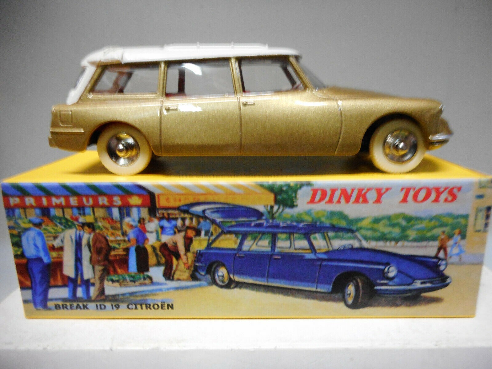 Citroen ID19 Break Gold Dinky Toys 539 Atlas miniature 1/43, cadeau idéal pour collectionneur
