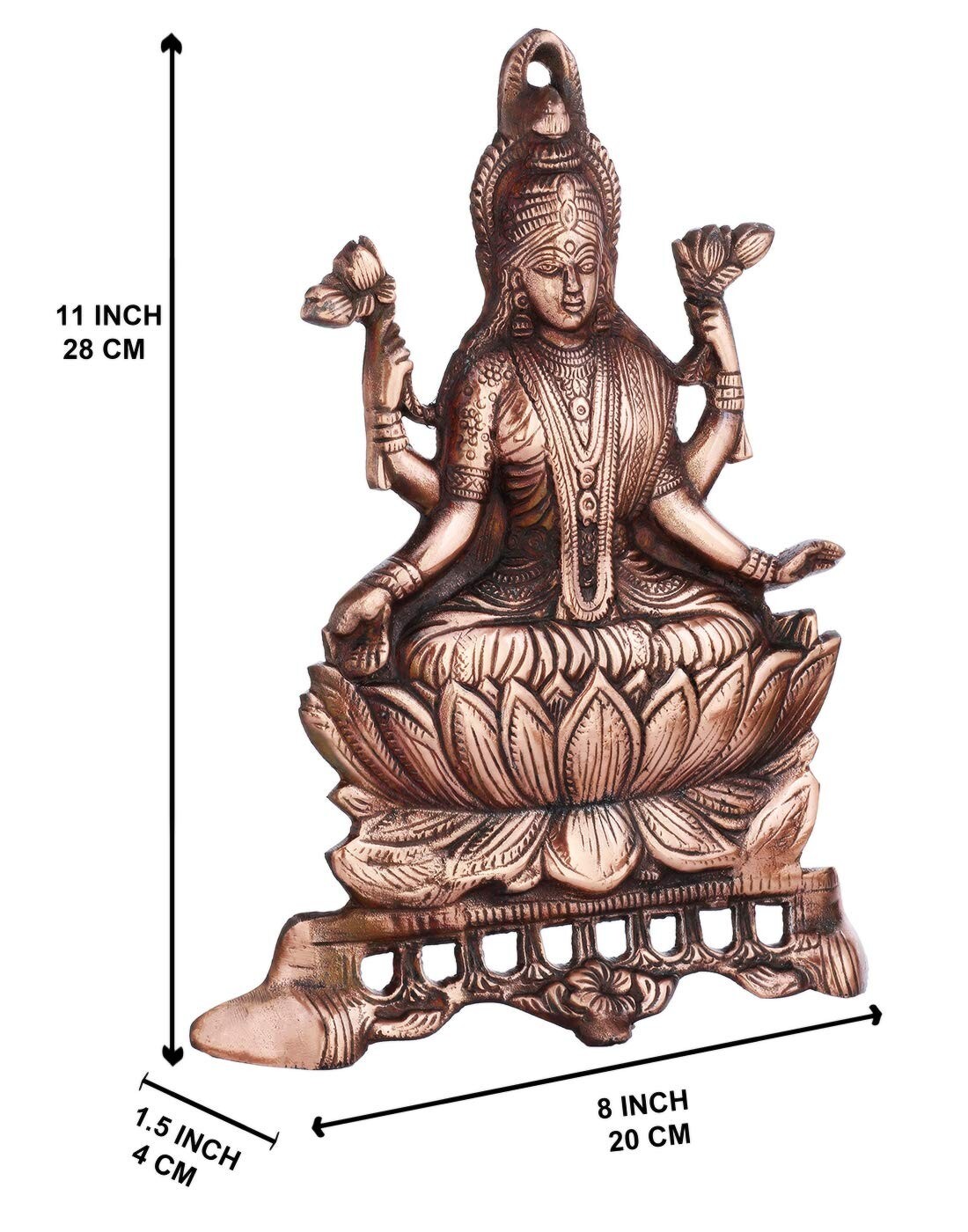Figurine Hindou Déesse Lakshmi – Skywalk, Métal Doré, Inde