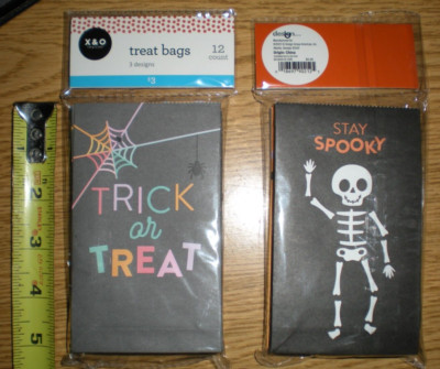 (2) Variety Packs Of 12 Count Halloween Candy Treat Bags (3 Designs) Thick Paper