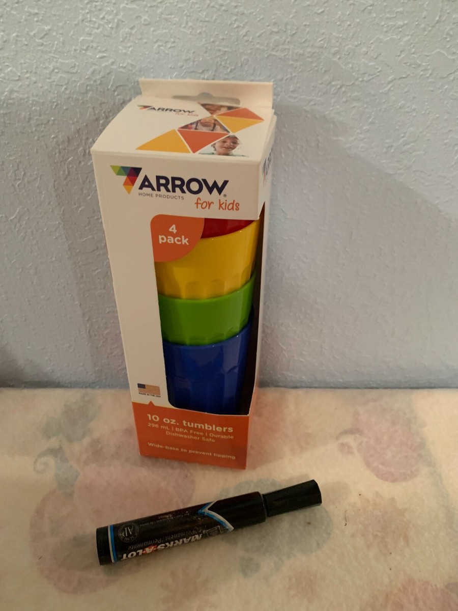 Arrow Plastic Primary Tumblers 10 oz BPA Free Assorted Colors Made in USA,  1 Cup | eBay