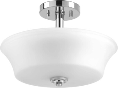 Progress Lighting Cascadia Collection 2-Light Polished Chrome Semi-Flush Mount