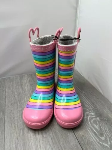 Western Chief Girls Waterproof Faux Fur Lined Rubber Rain Boot