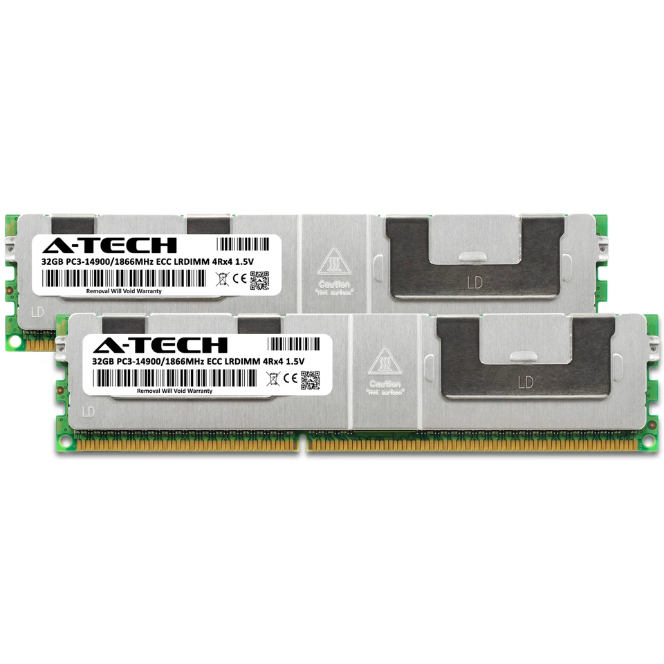 64GB 2x 32GB PC3-14900L LRDIMM Supermicro X9DAX-iF X9DRFF-i+ X9SRE-3F Memory RAM - Image 2 of 4