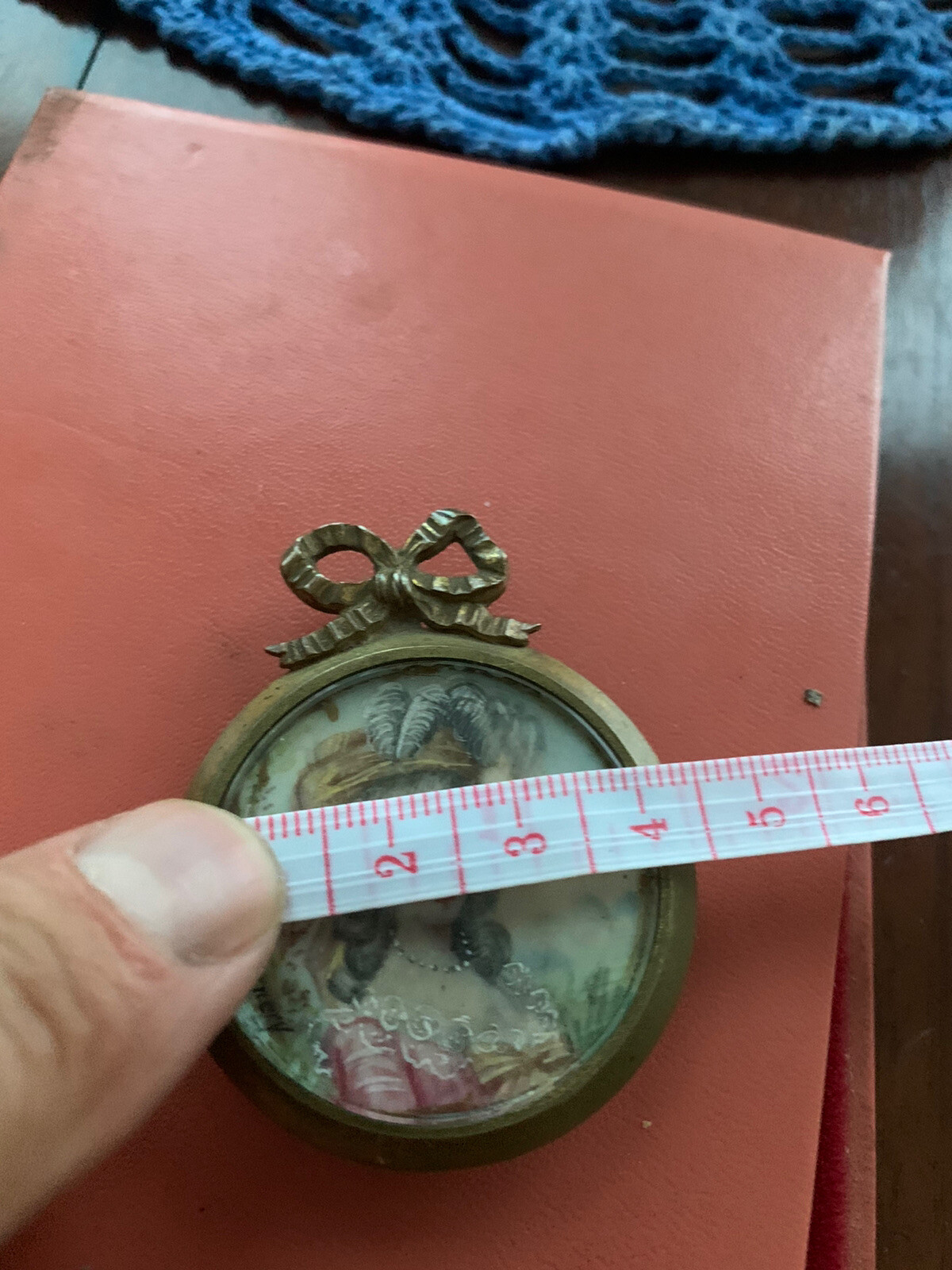 Pendant To Wall Antique Miniature Women's Bronze Shape Of Pocket Watch