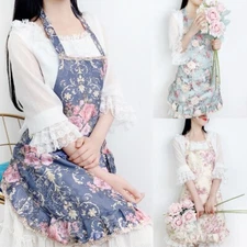 Lace Floral Apron Ruffle Waterproof Housewife Cafe Waitress Maid Florist