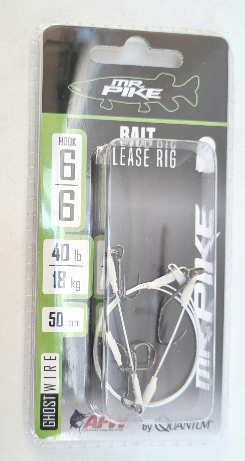 Quantum MR PIKE ZANDER DEADBAIT RELEASE RIG WIRE TRACE Fishing Rig Size 6, 50cm.