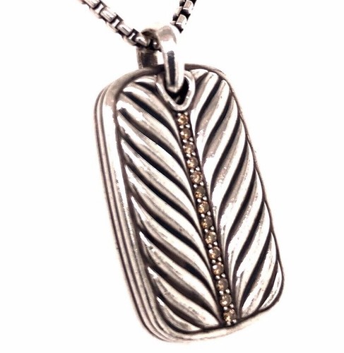 David Yurman Mens Diamond Chevron Dog 