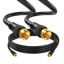 2 pcs 75ft RG6 Dual Coaxial Cable Extension Digital Antenna Black TV Satellite