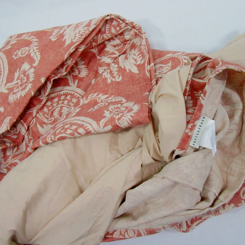 Juego de funda nórdica Pottery Barn Alessandra mezcla de lino terracota 3 piezas completo/queen Foto 4 de 4