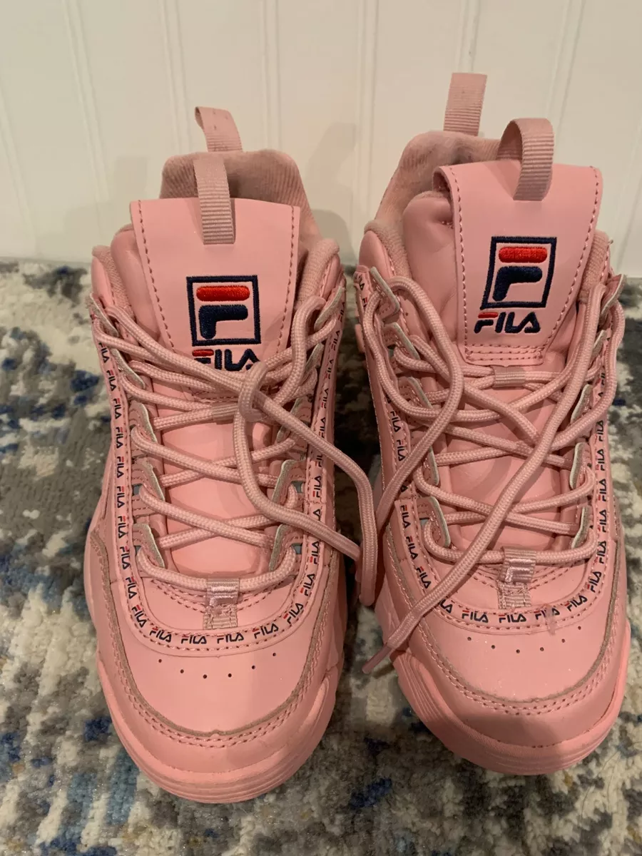 Women&#039;s Pink Fila Disruptors Size US 38 Spell Out Logo Trim | eBay