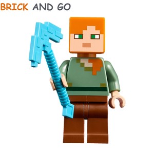 Lego Minecraft Minifigure Min017 Alex Outil Pioche Tool Pickaxe Neuf New Ebay