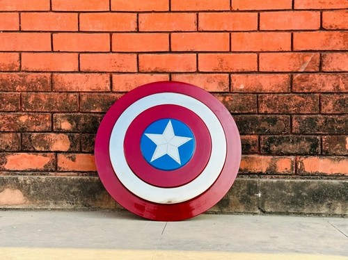 Captain America Schild Requisite Handarbeit Replik First Avenger Shield Metallschild - Bild 4 von 6