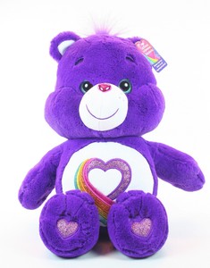 purple care bear with rainbow heart