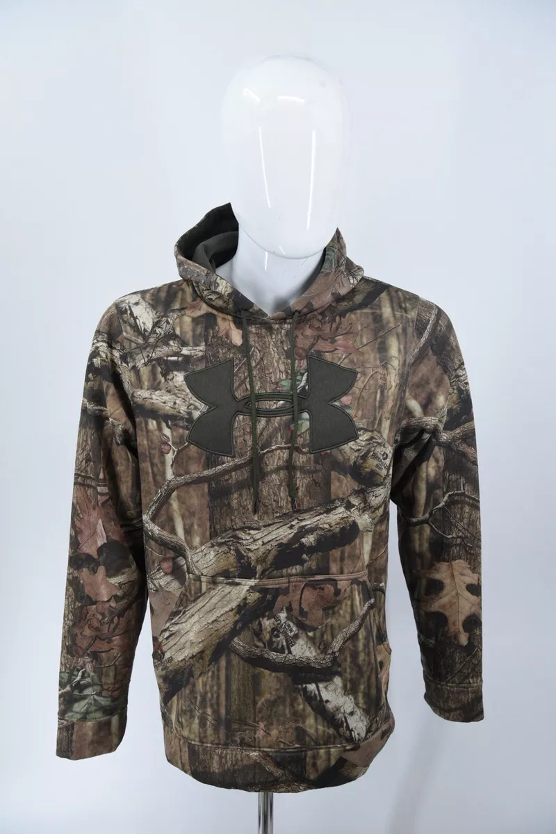 Under Armour Big Logo Forest Camo Hoodie Break-Up Infinity Mens Small AOP  Tree